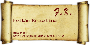 Foltán Krisztina névjegykártya