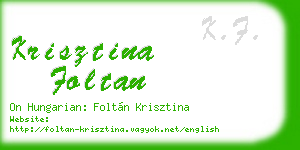 krisztina foltan business card